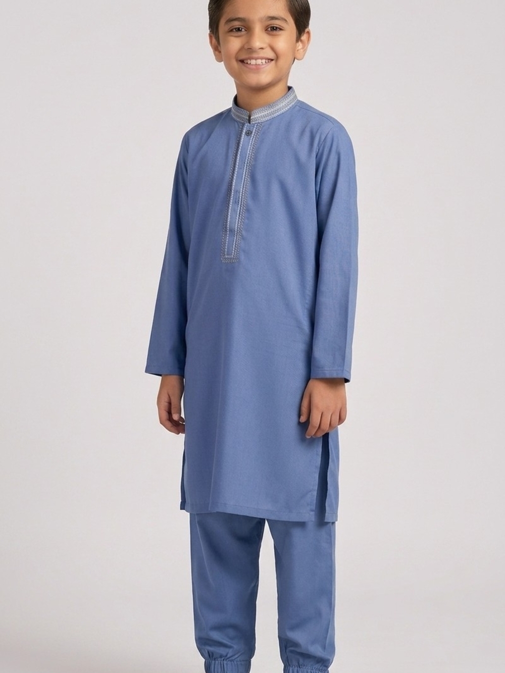 Boys Blue Kurta Pajama Set | Traditional Eid & Wedding Ethnic Wear | Size - 8y